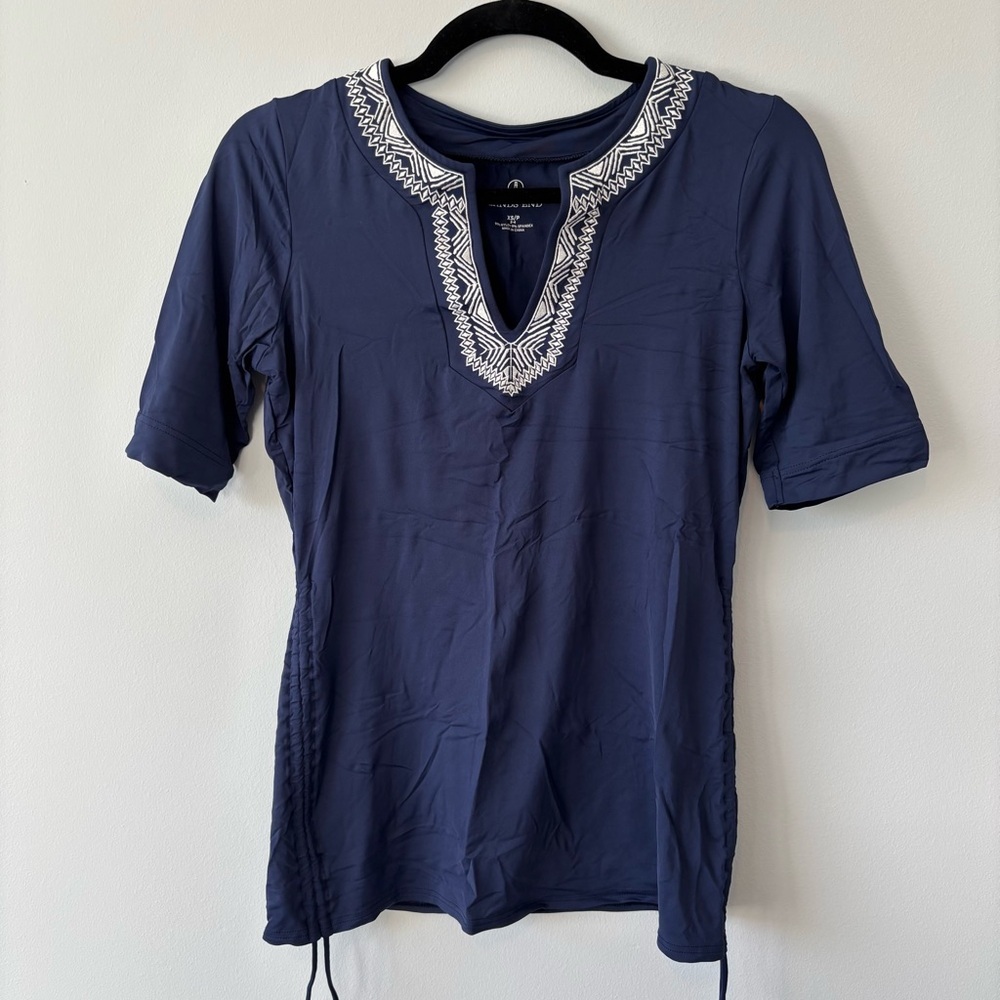 Lands’ End Navy Blue Rash Guard